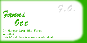 fanni ott business card